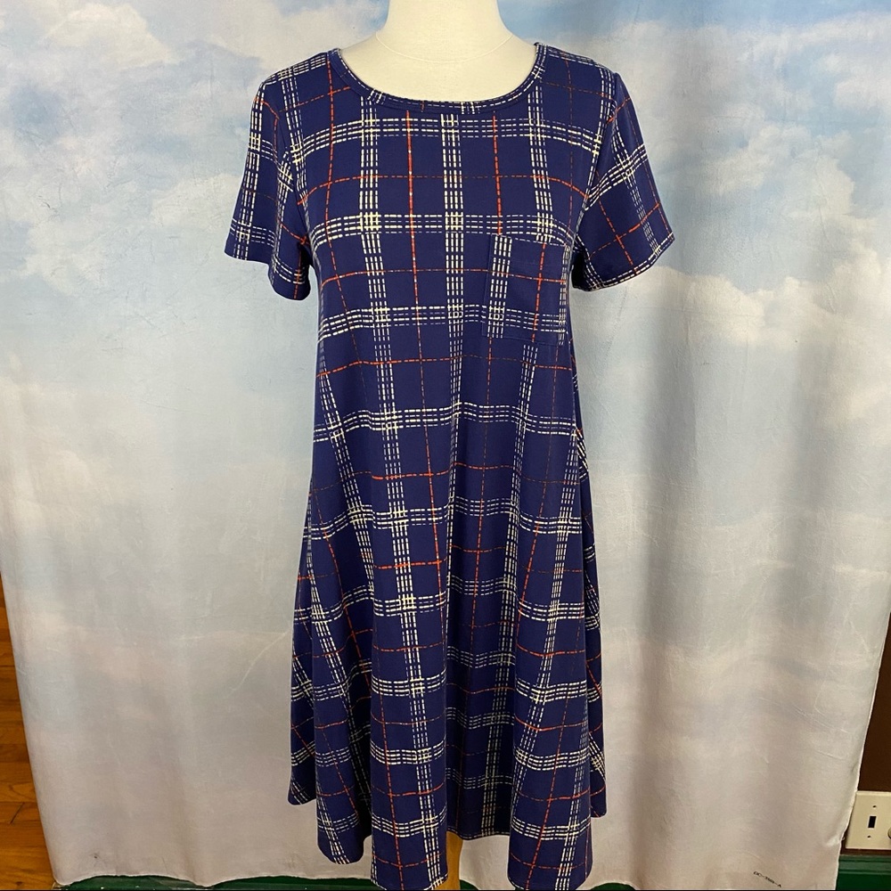 LuLaRoe Elegant Collection Plaid Carly Dress Size XS